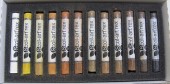 Dry pastels - 12 pieces - colors, brown or gray