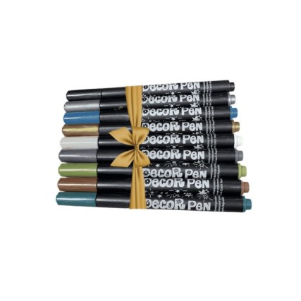 Decor pen metal - 1 pochette de 9 couleurs
