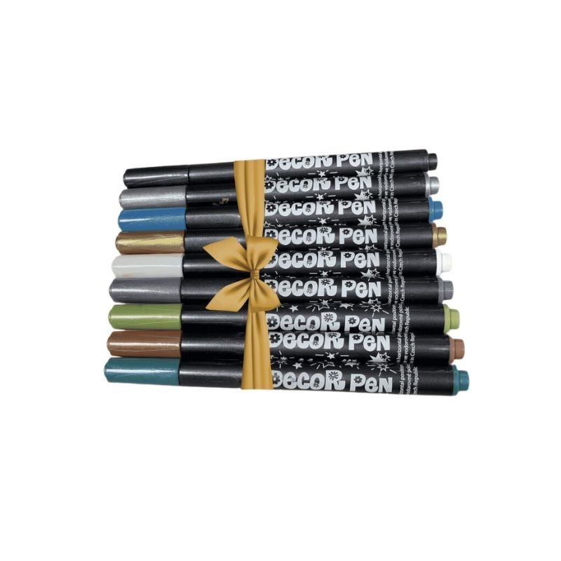 Decor pen metal - 1 pouch of 9 colors