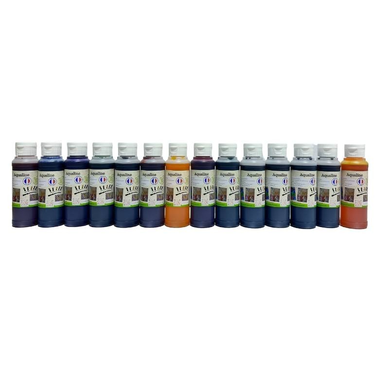 Encre aquarellable Aqualine - 125ml - Lot de 14 couleurs