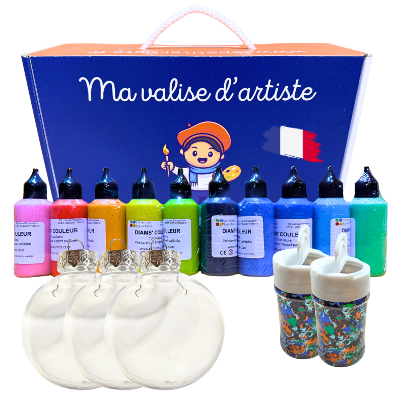 Kit créatif - Déco de boules de Noël - Paillettes - Dès 5 ans