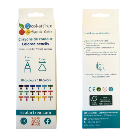 Crayons Must2 Petits Triangulaires - 18 couleurs