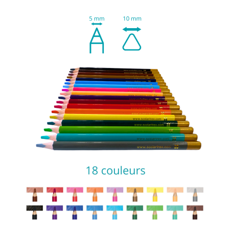 Crayons Must2 Gros Triangulaires - 18 couleurs