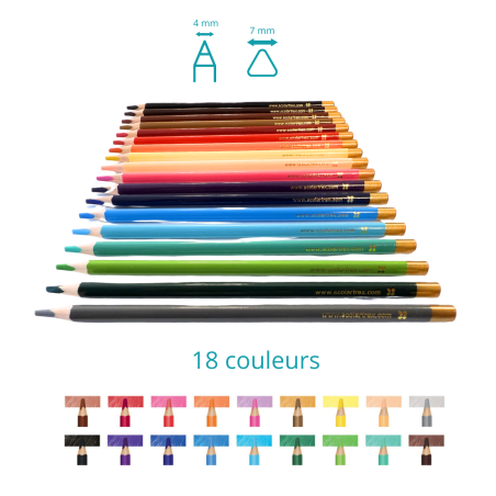 Crayons Must2 Petits Triangulaires - 18 couleurs