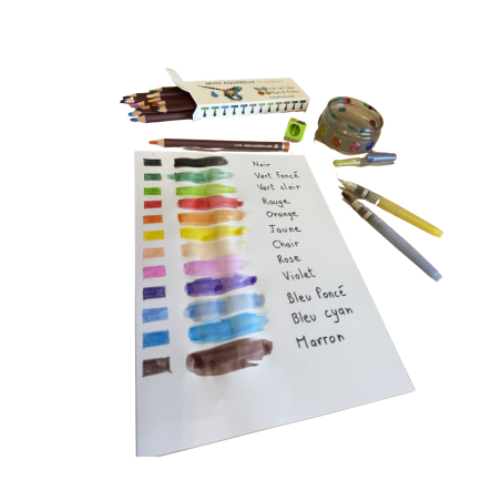 Crayons aquarellables Triangulaires - 12 couleurs