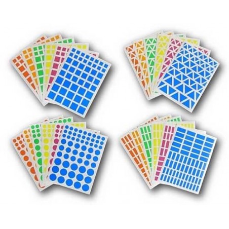 Gommettes géométriques - 6 couleurs - 24 planches