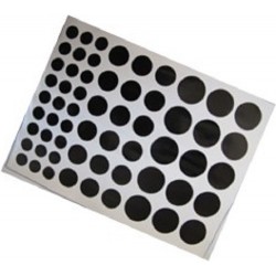 Black round stickers - 5 boards