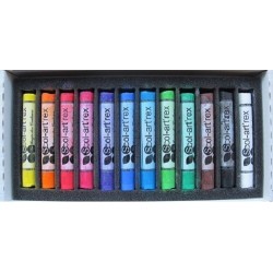 Dry pastels - 12 pieces - colors, brown or gray