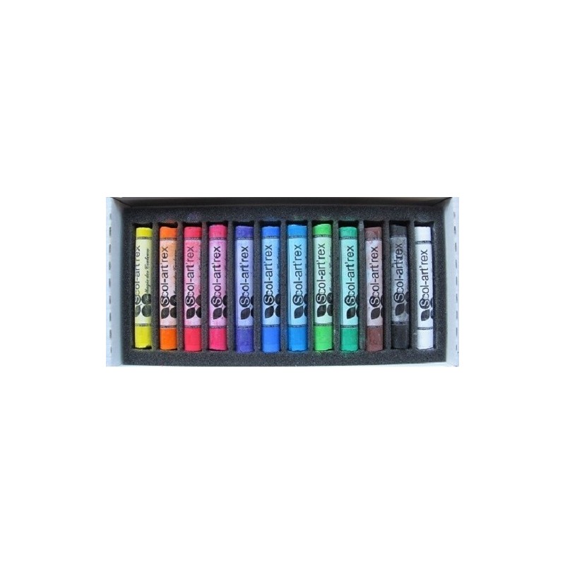 Dry pastels - 12 pieces - colors, brown or gray